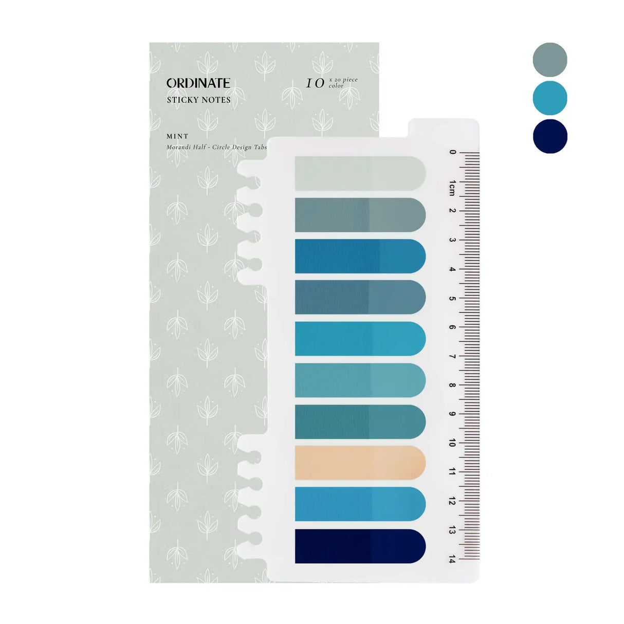Sticky Notes 10 färger - Semicircle Design - Mint