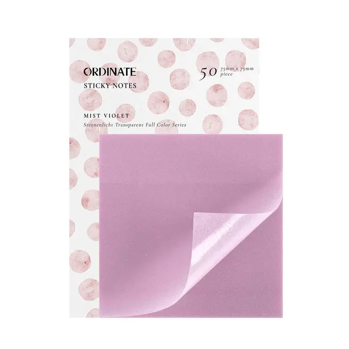 Clear Transparent Sticky Notes - Mist Violet