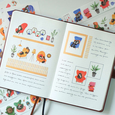 Sticker Set Washi Tape - Paw Parlor - 4-pack