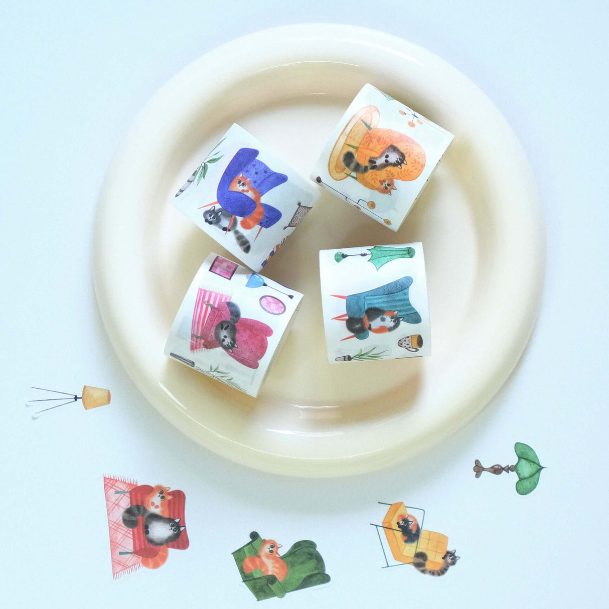Sticker Set Washi Tape - Paw Parlor - 4-pack