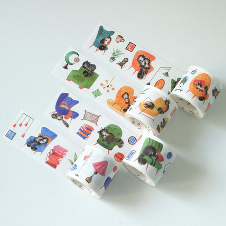 Sticker Set Washi Tape - Paw Parlor - 4-pack
