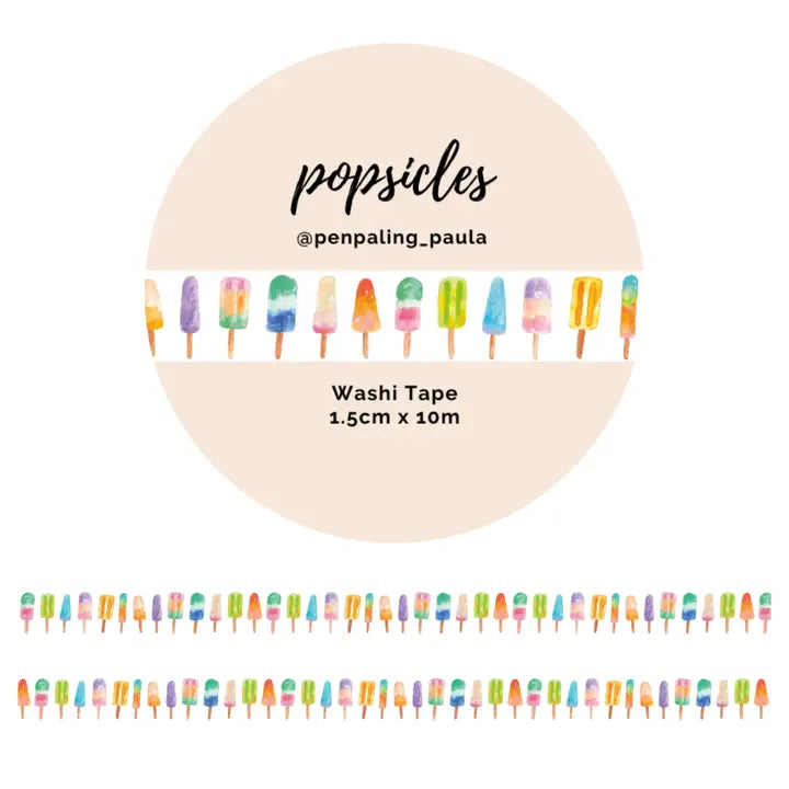 Washi tape 15 mm - Penpaling Paula - Popsicles