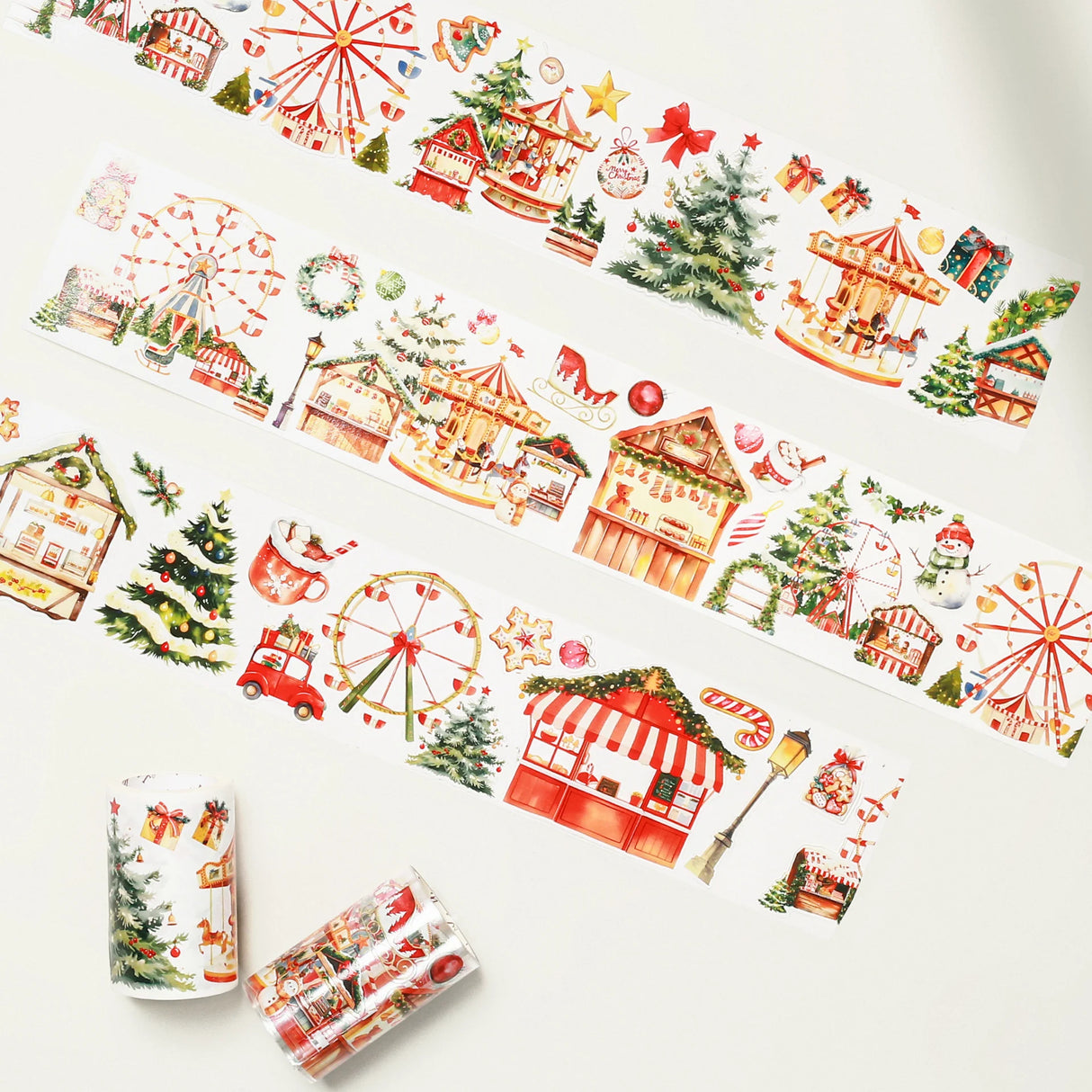 Sticker Pet Tape - Pre-cut - Christmas Market - 70 mm