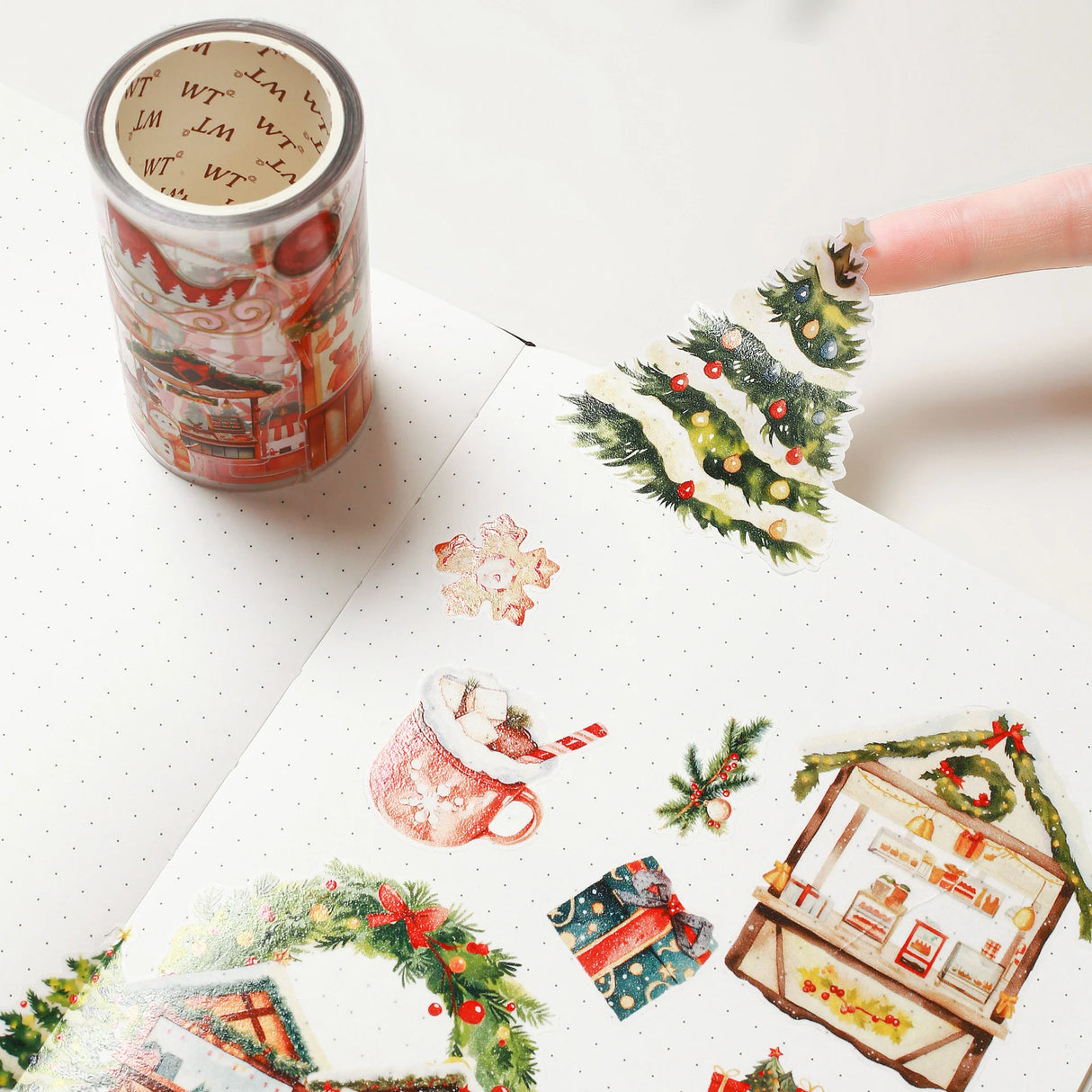 Sticker Washi Tape - Pre-cut - Christmas Market - 70 mm