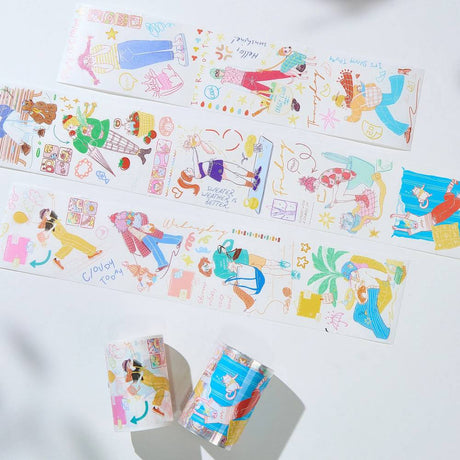 Sticker Washi Tape - Pre-cut - Dopamine Days - 65 mm