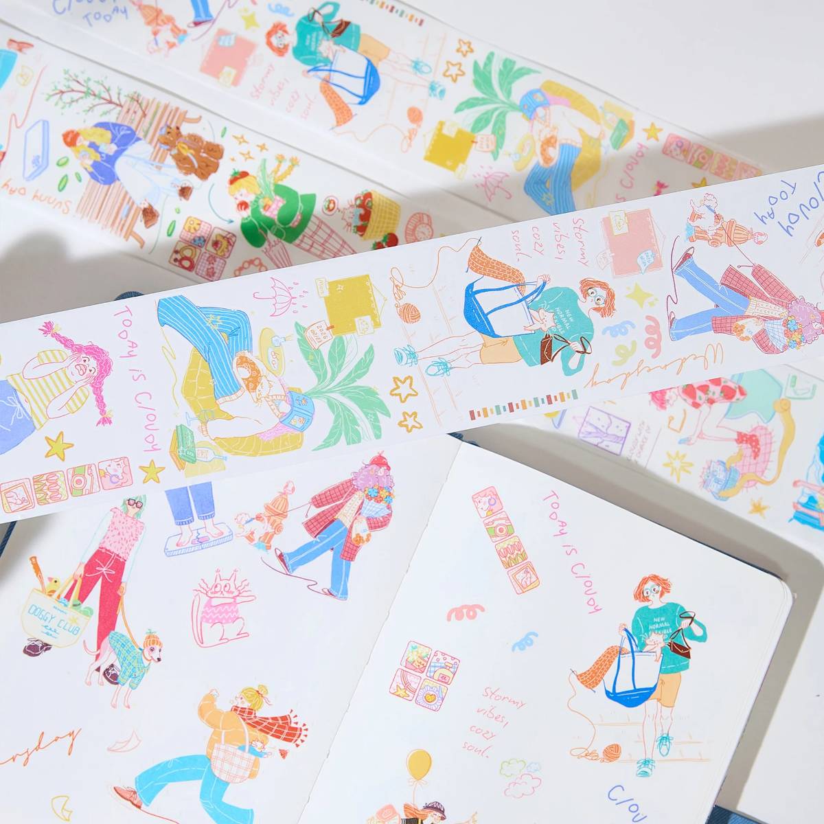 Sticker Washi Tape - Pre-cut - Dopamine Days - 65 mm