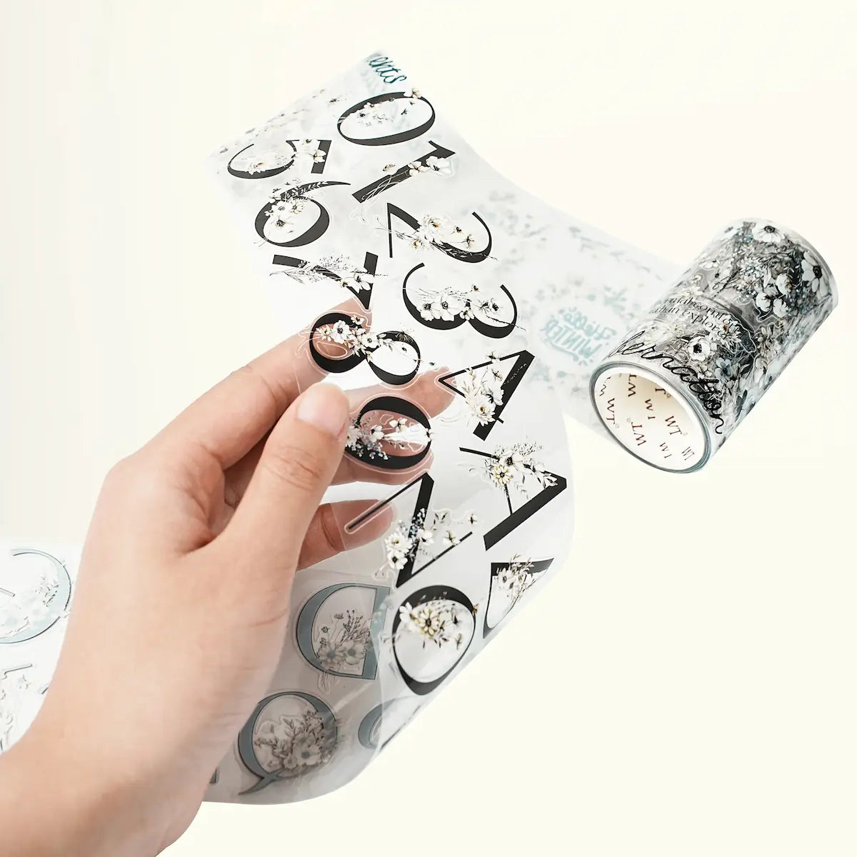 Sticker Pet Tape - Pre-cut - Frosted Letters - 70 mm