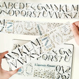 Sticker Washi Tape - Pre-cut - Frosted Letters - 70 mm