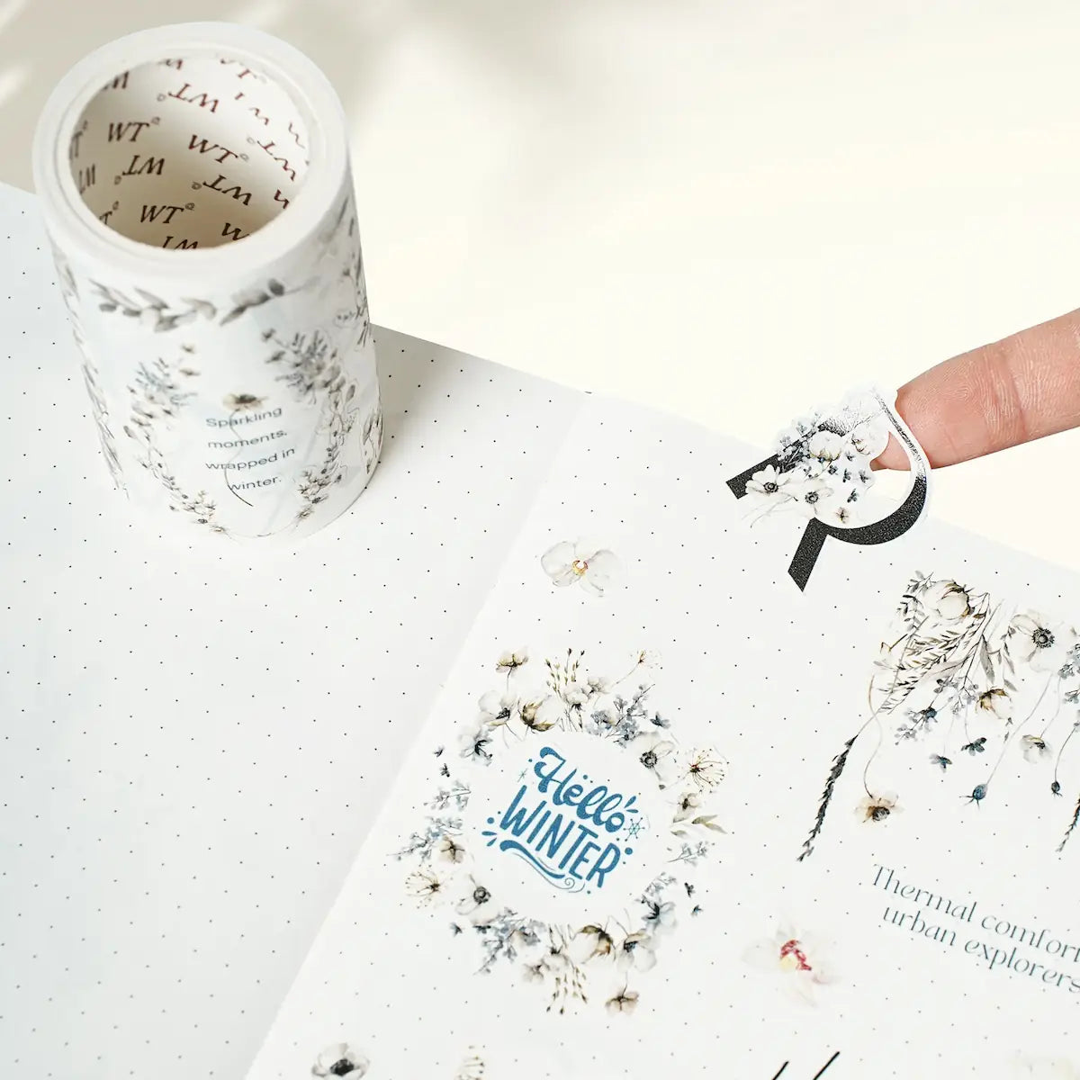 Sticker Washi Tape - Pre-cut - Frosted Letters - 70 mm