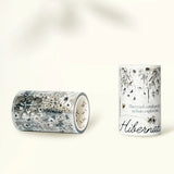 Sticker Washi Tape - Pre-cut - Frosted Letters - 70 mm