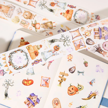Sticker Washi Tape - Pre-cut - Ghoulish Gathering - 55 mm