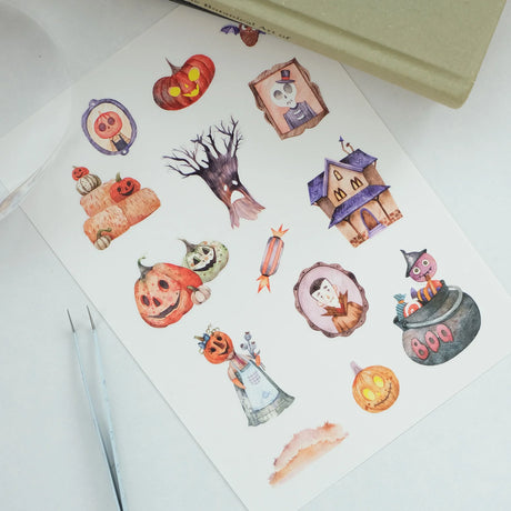 Sticker Washi Tape - Pre-cut - Ghoulish Gathering - 55 mm