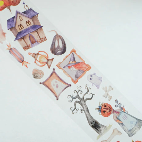 Sticker Washi Tape - Pre-cut - Ghoulish Gathering - 55 mm