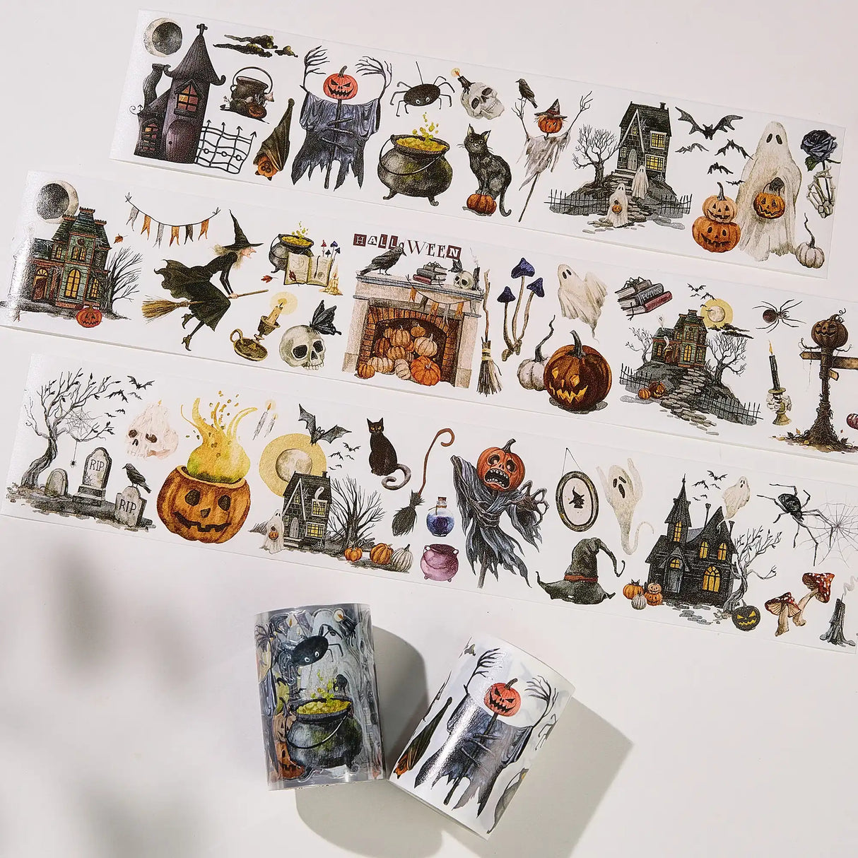 Sticker Pet Tape - Pre-cut - Haunted House - 65 mm
