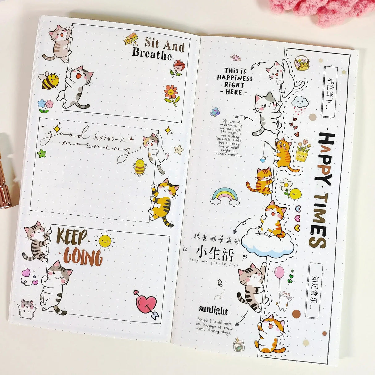 Sticker Washi Tape - Pre-cut - 40 mm - Kitty Cascade
