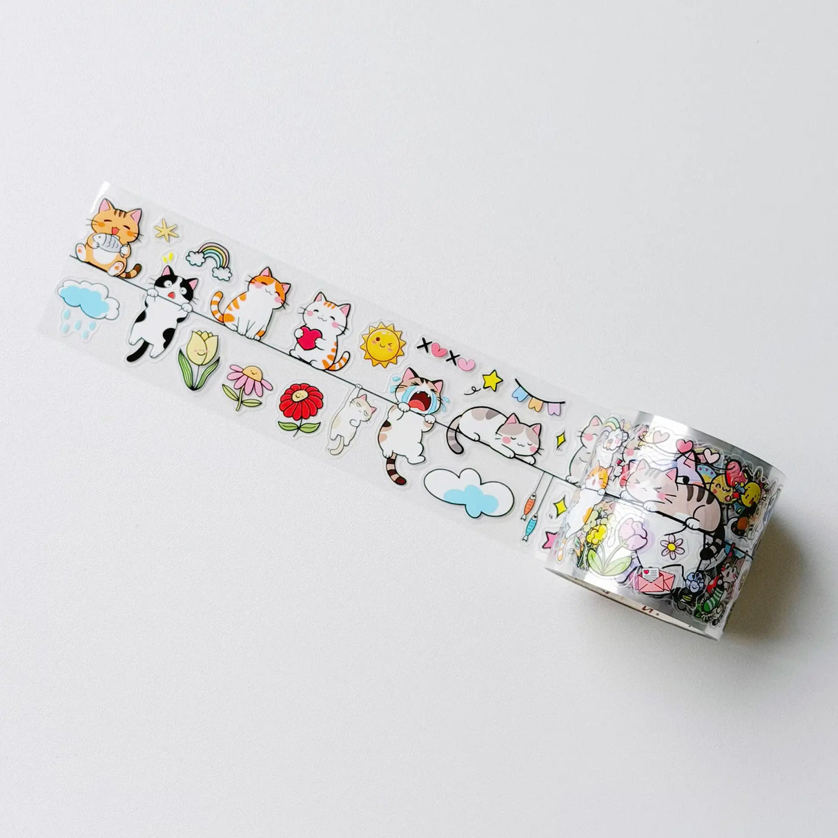 Sticker Pet Tape - Pre-cut - 40 mm - Kitty Conga