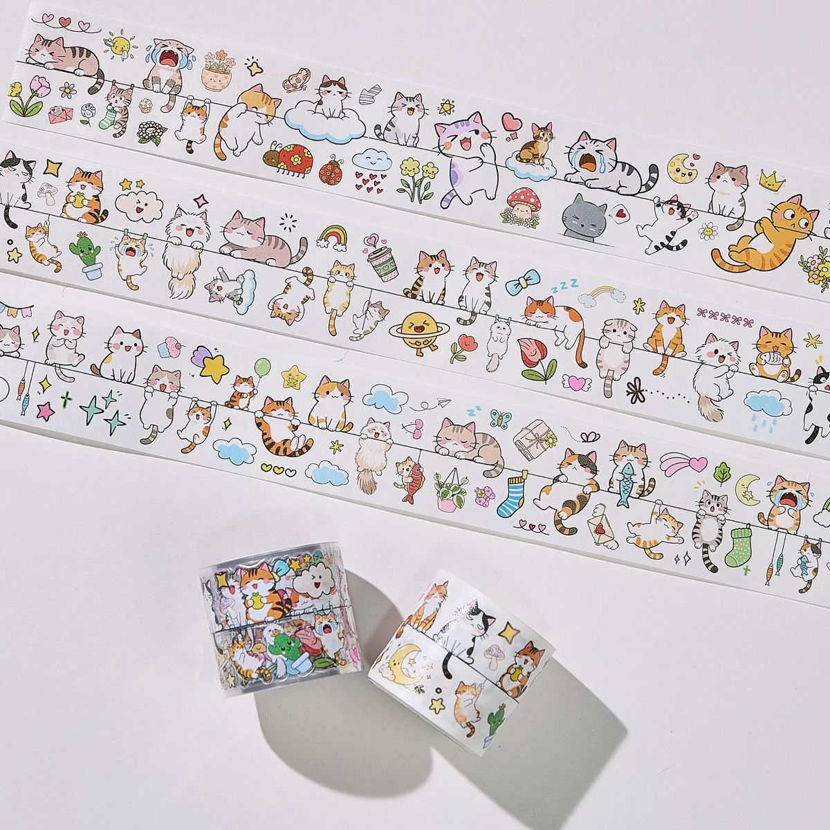 Sticker Pet Tape - Pre-cut - 40 mm - Kitty Conga