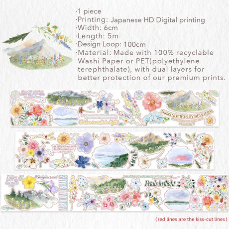 Sticker Pet Tape - Pre-cut - 60 mm - Lakeside Glow
