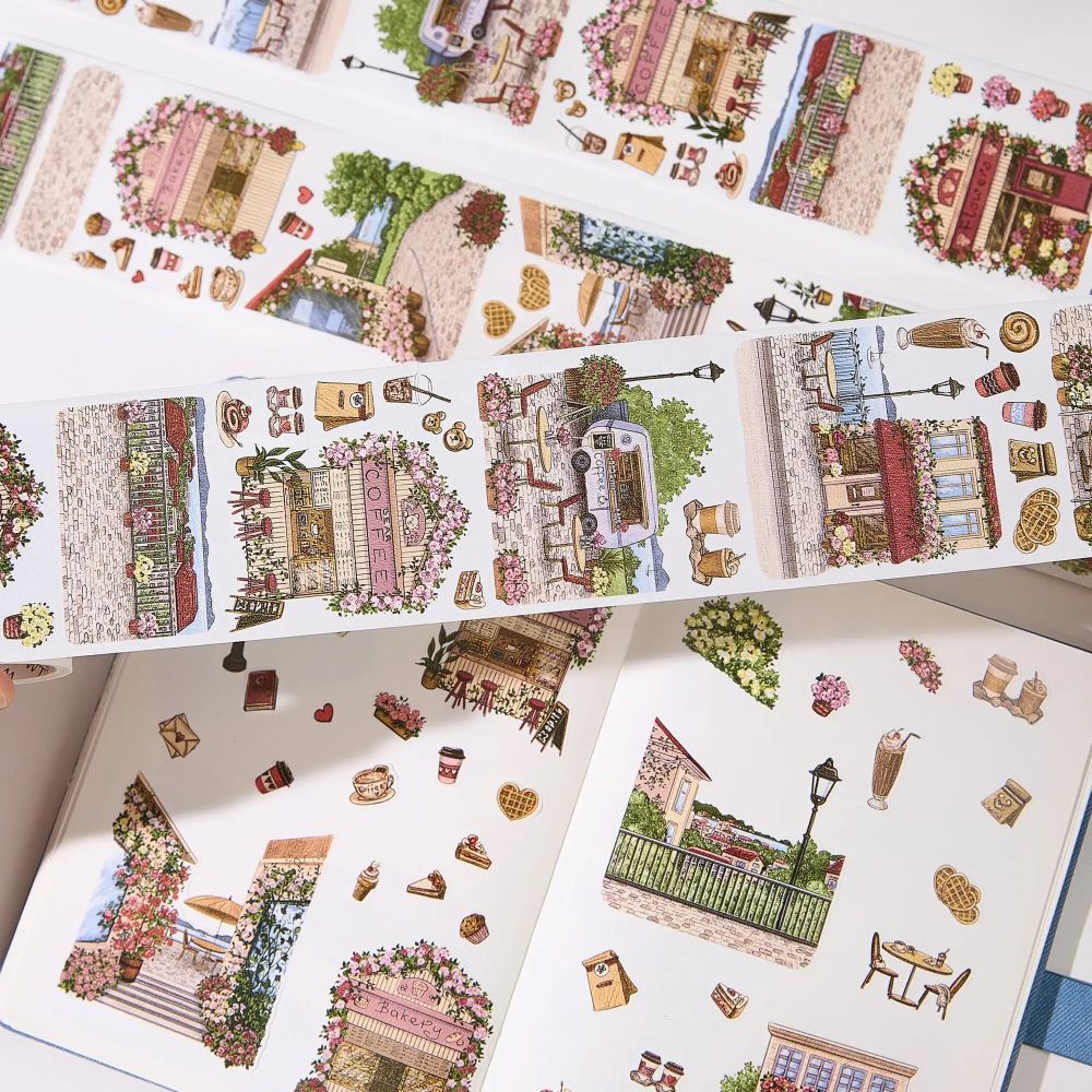 Sticker Washi Tape - Pre-cut - 70 mm - Maple Café