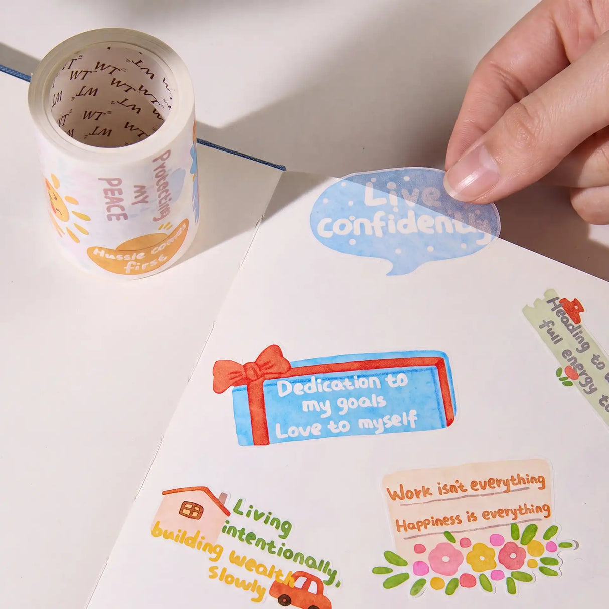 Washi Tape Stickers - Pre-cut - The Confident Mind - 60 mm
