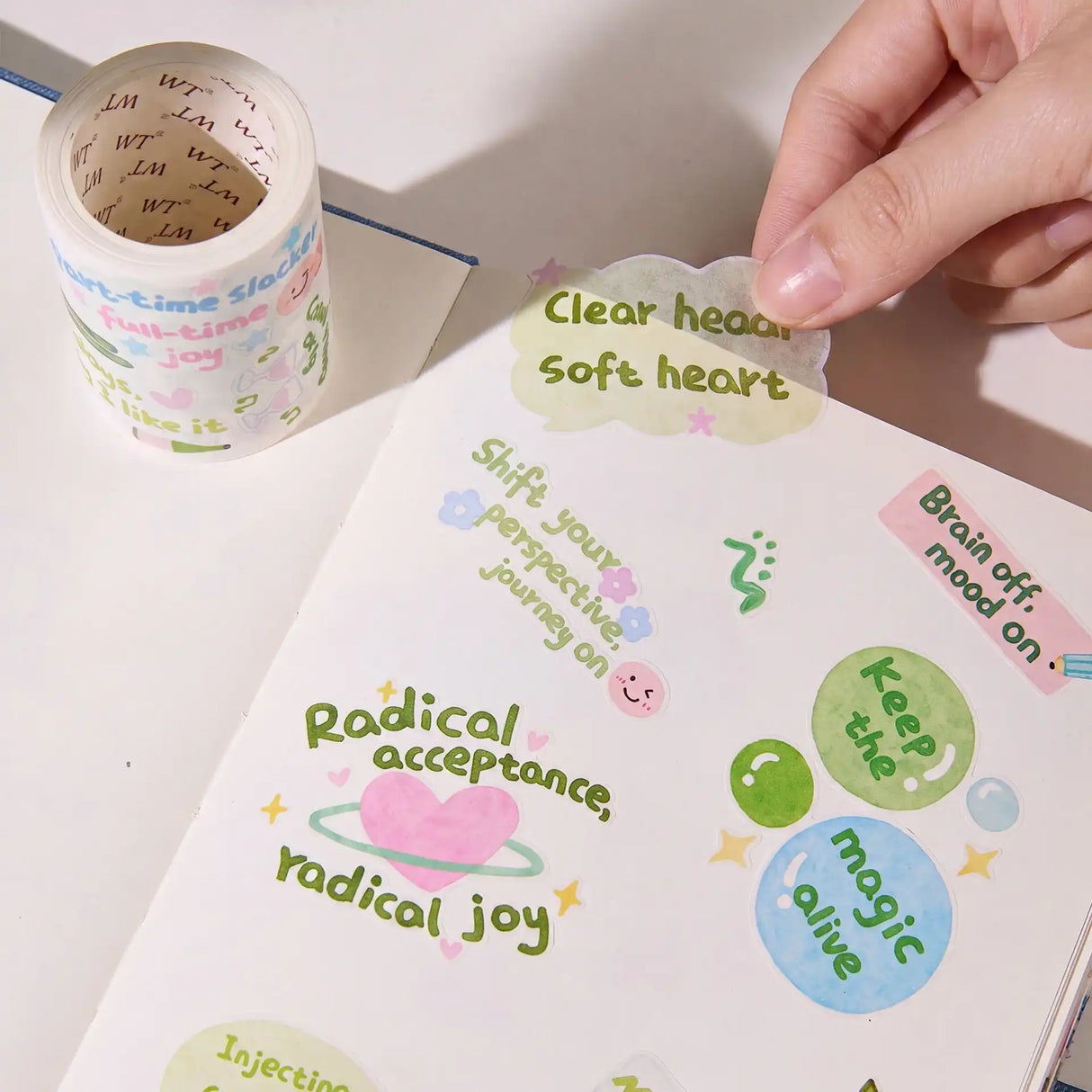 Washi Tape Stickers - Pre-cut - The Peaceful Mind - 60 mm