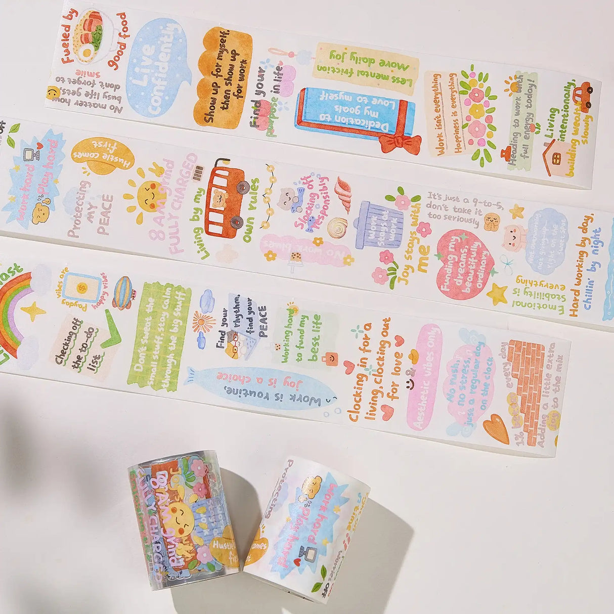 Washi Tape Stickers - Pre-cut - The Confident Mind - 60 mm