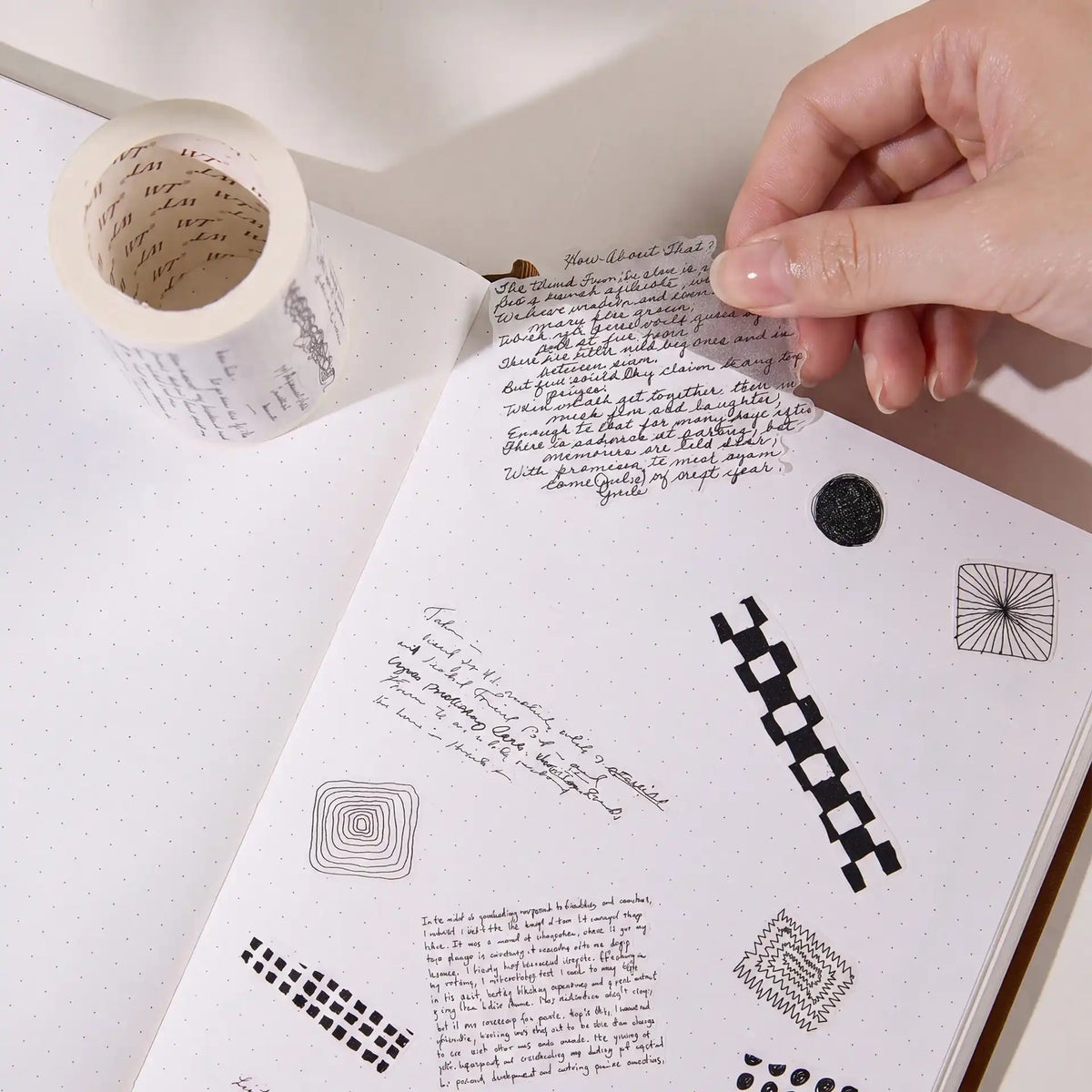 Sticker Washi Tape - Pre-cut 65 mm - Scribbled Thoughts