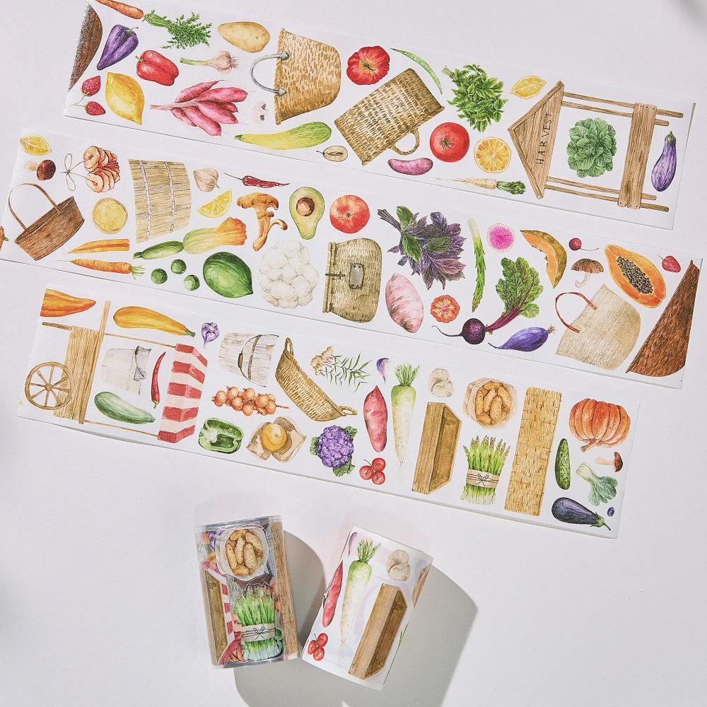 Sticker Washi Tape - Pre-cut - 70 mm - Summer Bazaar
