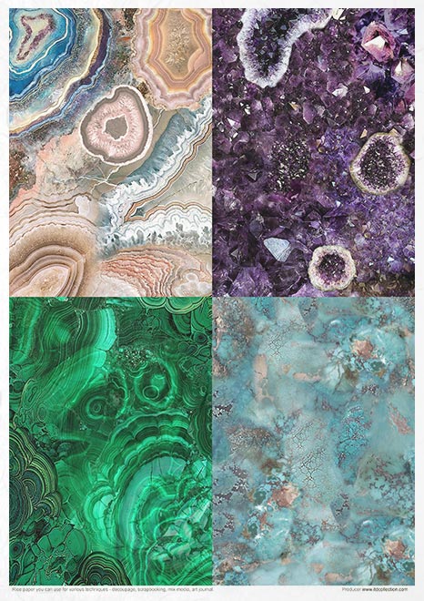 Rice paper set - A4 - Gemstones