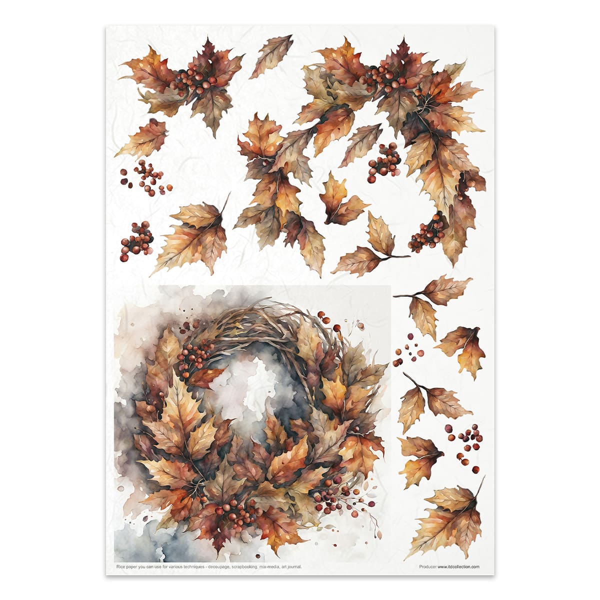 Rice paper set - A4 - Autumn Wreath