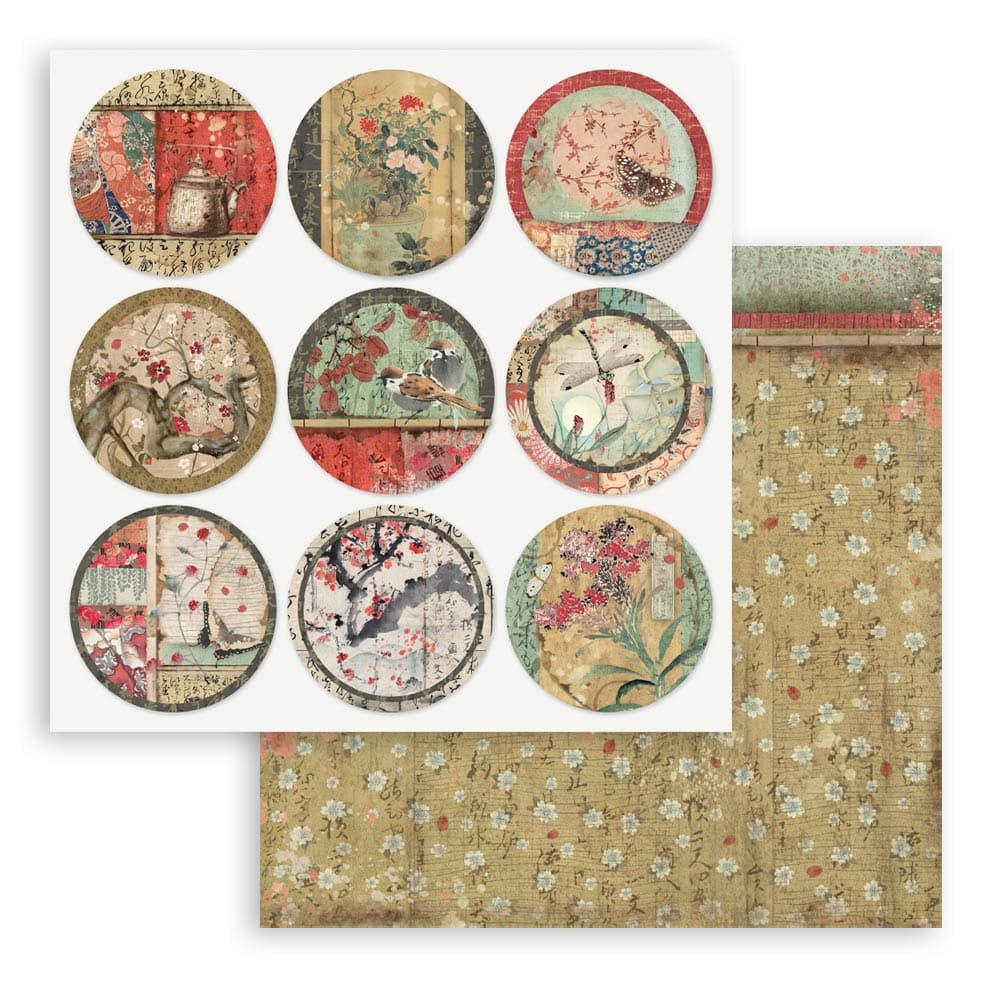 Scrapbookingpapper - Double faced - Oriental garden