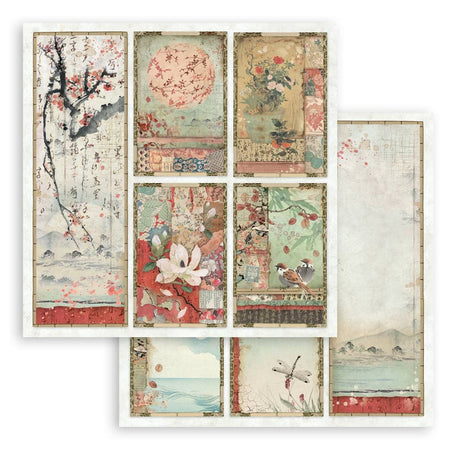 Scrapbookingpapper - Double faced - Oriental garden
