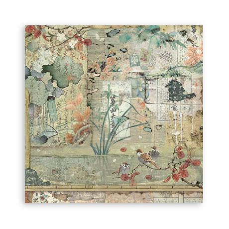 Scrapbookingpapper - Double faced - Oriental garden