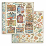 Scrapbookingpapper - Double faced - Art of Travelling