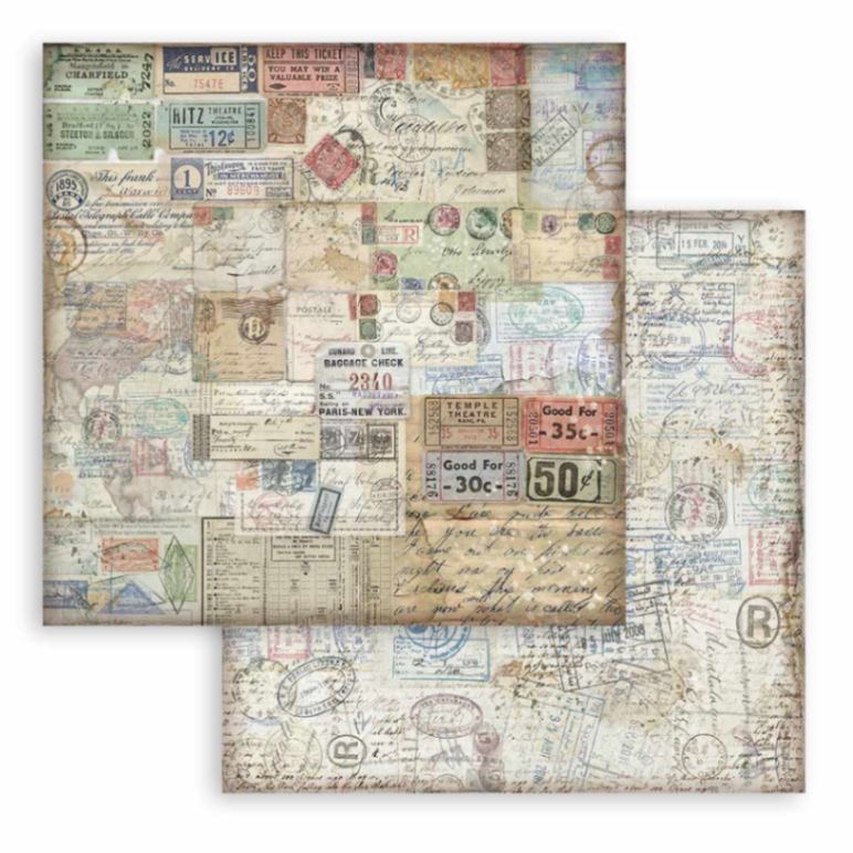 Scrapbookingpapper - Double faced - Art of Travelling