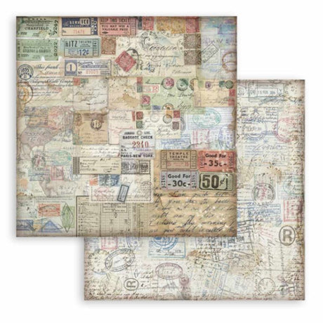 Scrapbookingpapper - Double faced - Art of Travelling
