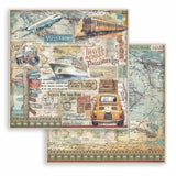 Scrapbookingpapper - Double faced - Art of Travelling