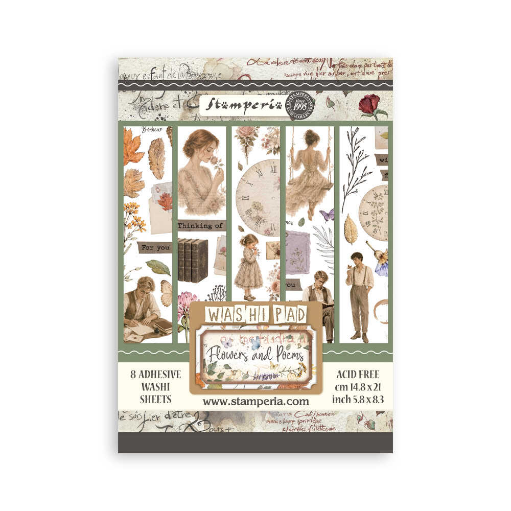 Washi pad - Flowers and Poems