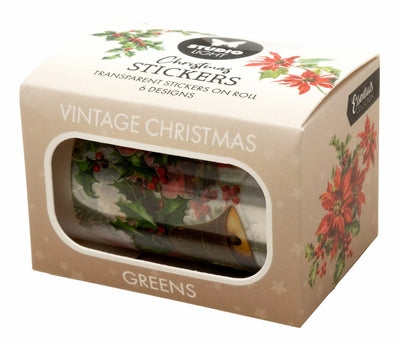 Sticker Pet Tape - Pre-cut - Vintage Christmas - Greens 60 mm