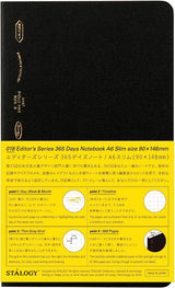 018 Editor's Series 365 Days Notebook Grid Black A6 Slim