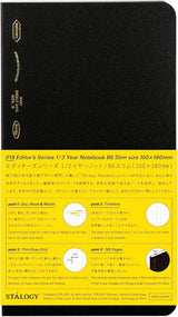 018 Editor's Series 1/2 Year Notebook Grid Black B6 Slim
