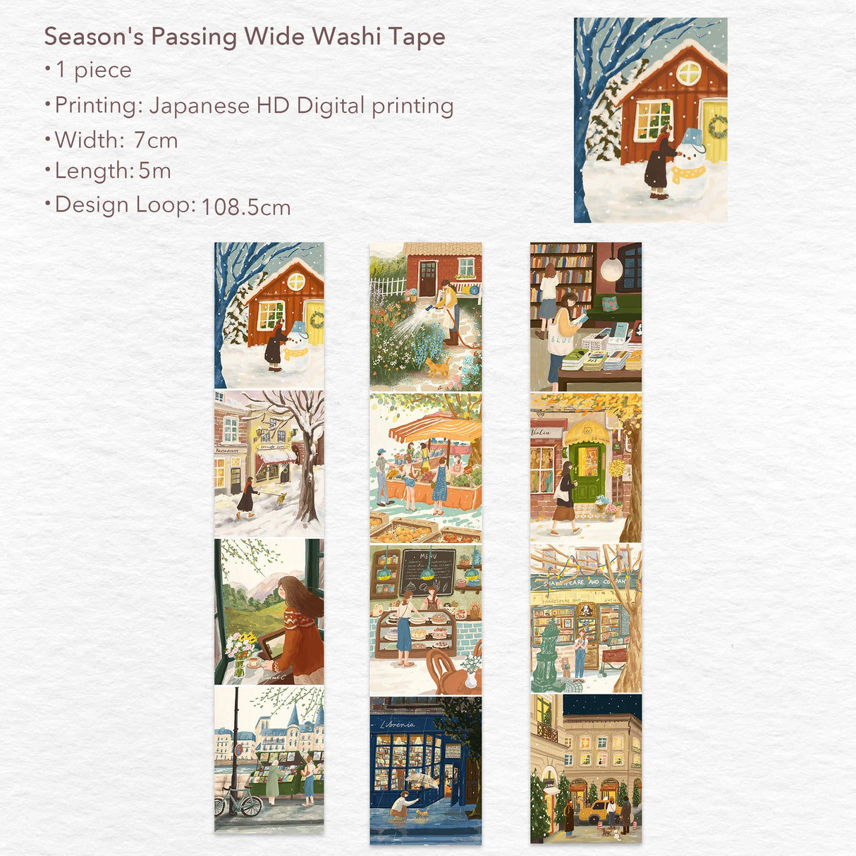 Washi Tape Season's Passing Wide - 70 mm - 7 - Washi Tape Shop - Tidformera