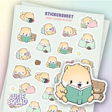 Stickersheet CutieSquad - Shiba Evening Routine