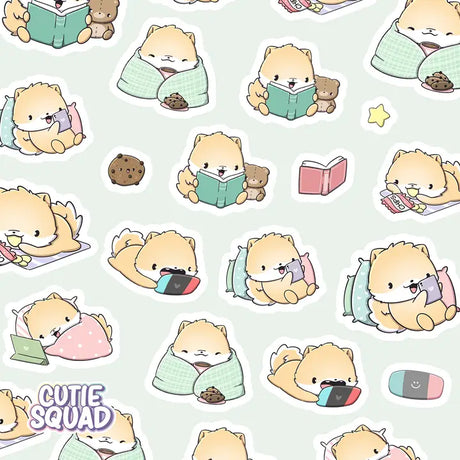 Stickersheet CutieSquad - Shiba Evening Routine