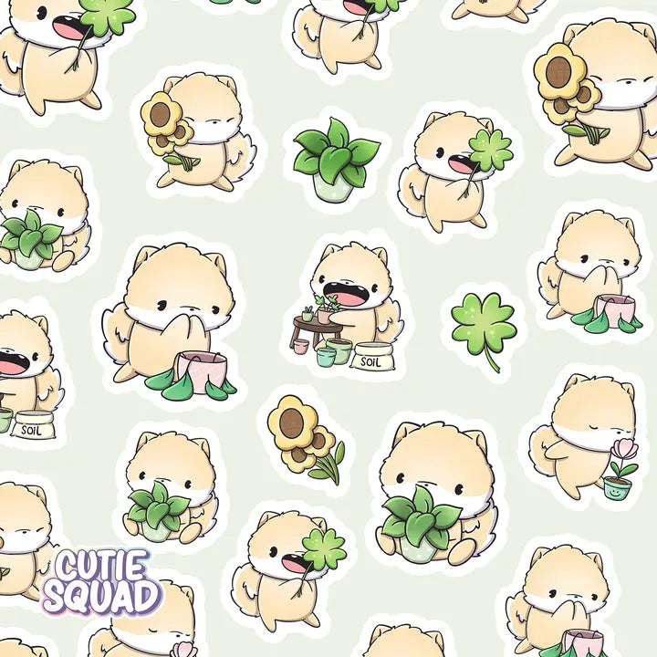 Stickersheet CutieSquad - Shiba Vs. Plants