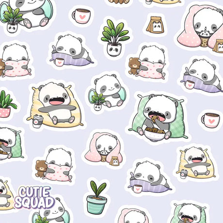 Stickersheet CutieSquad - Sleepy Pandas