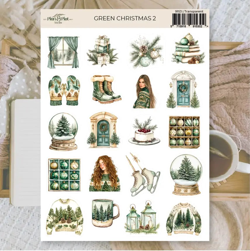Stickers Plan & Plot Studio Vinyl - Green Christmas 2