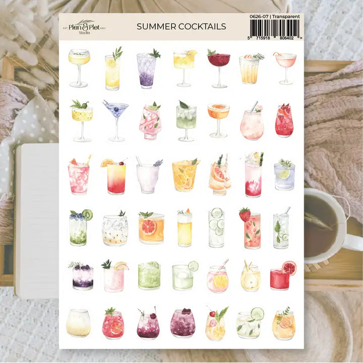 Stickers Plan & Plot Studio Vinyl - Summer Cocktails