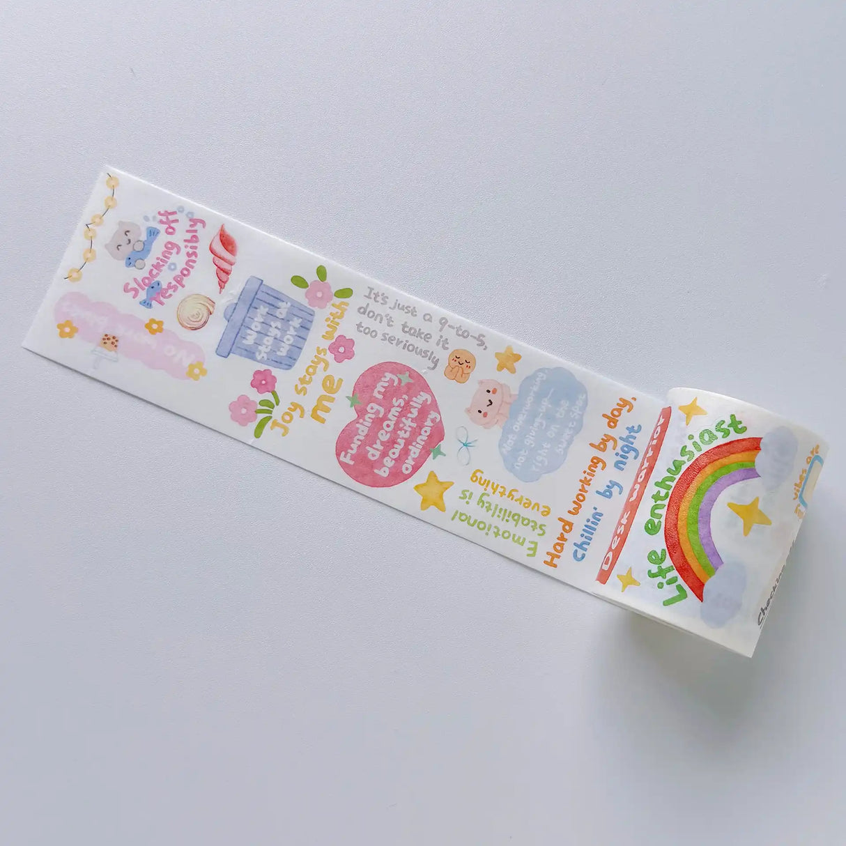 Washi Tape Stickers - Pre-cut - The Confident Mind - 60 mm