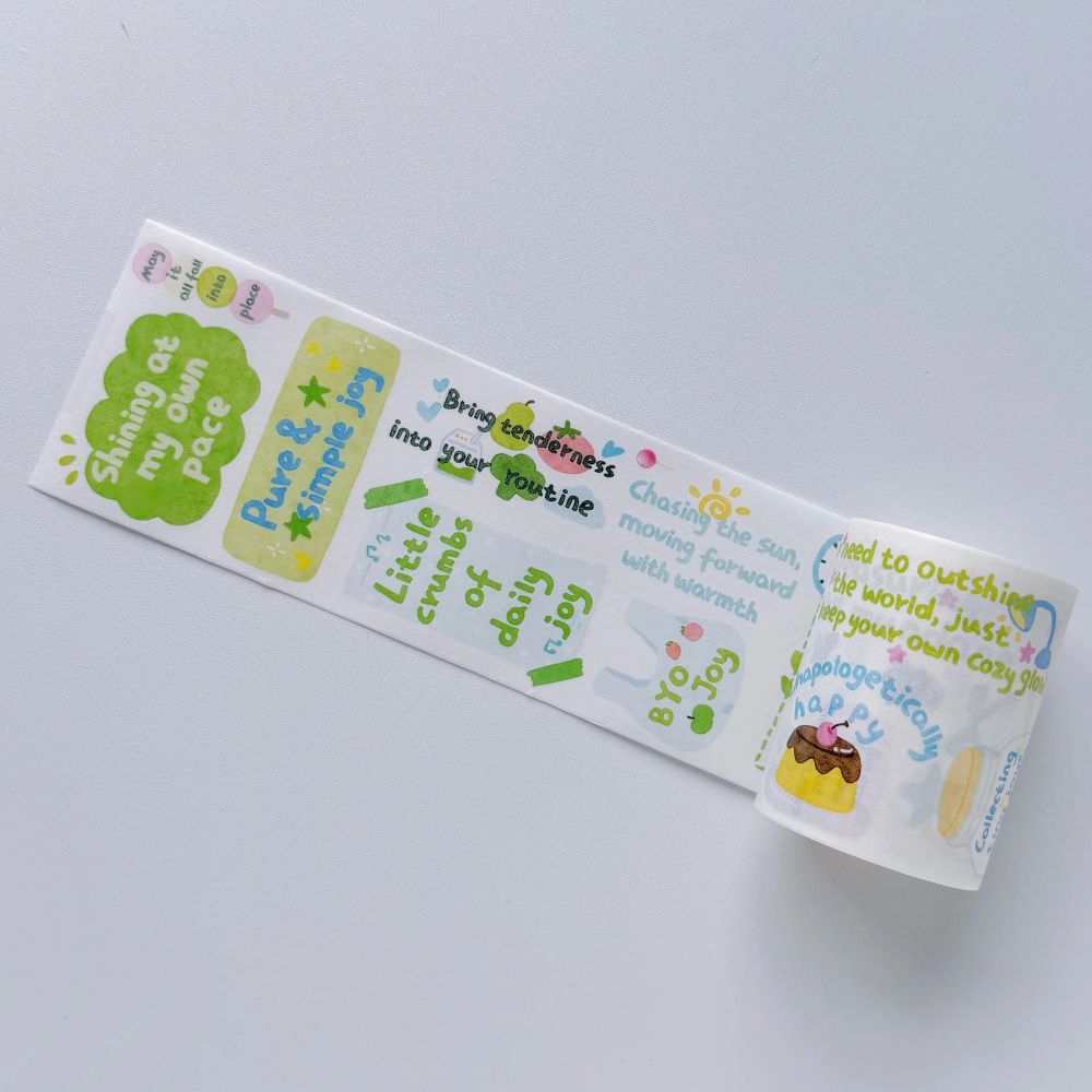 Washi Tape Stickers - Pre-cut - The Peaceful Mind - 60 mm